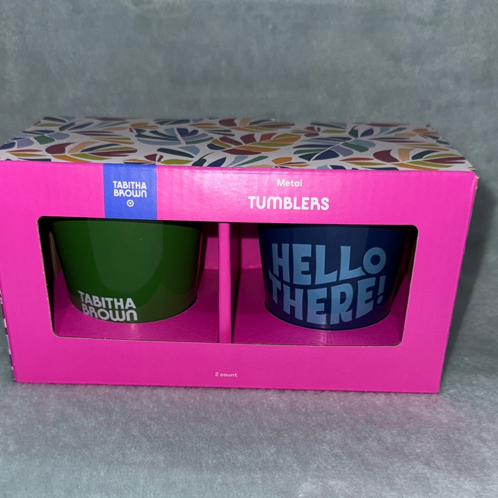 Tabitha Brown Green and Blue Tumblers